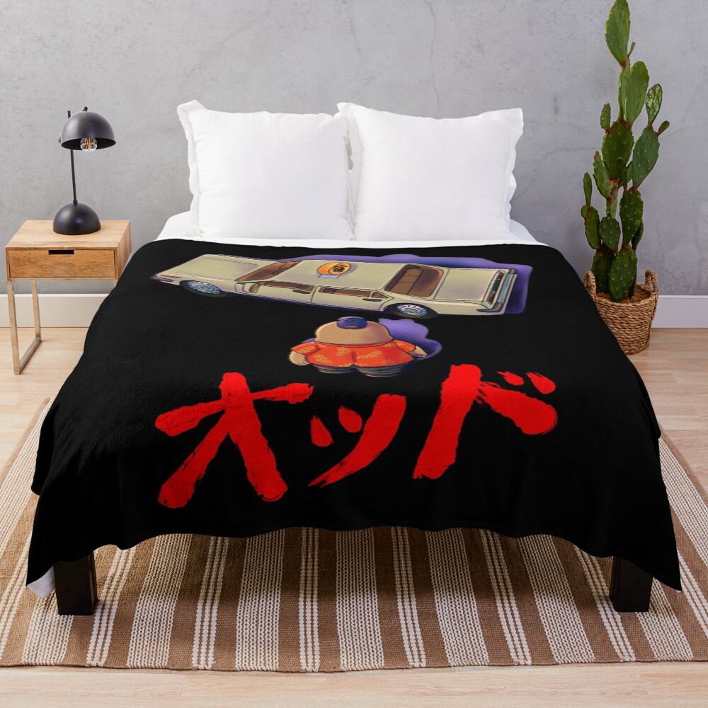 Odd Taxi Bold Taxi Typography Throw Blanket